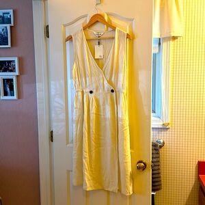 Cream sleeveless wrap dress